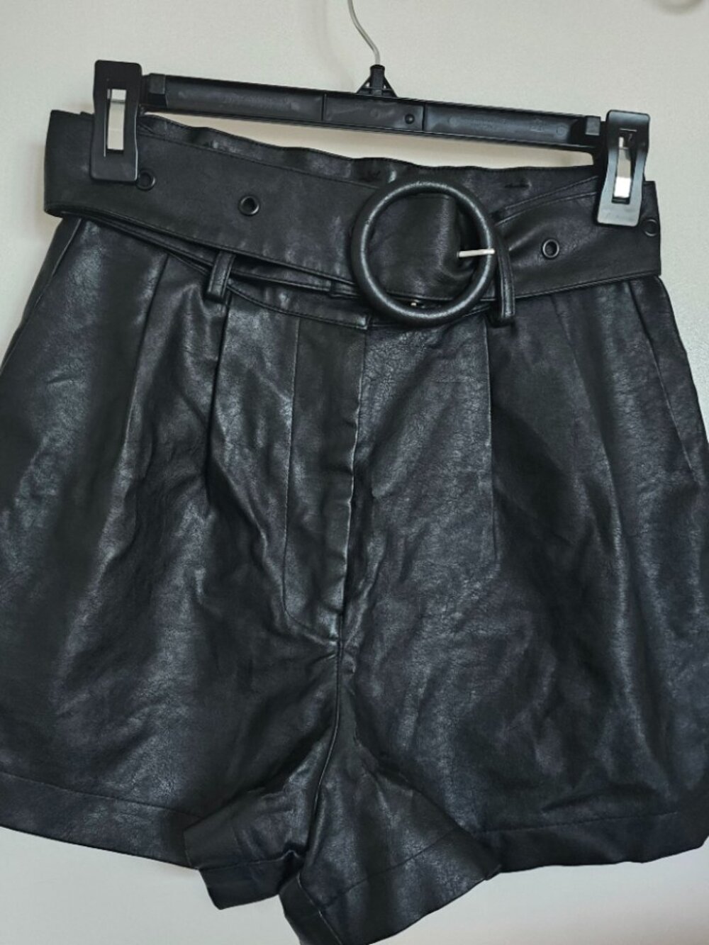 Charlie Holiday Vegan Leather Shorts, Black Size 4 Women's